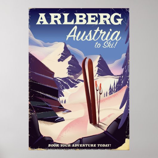 Arlberg Autriche affiche de voyage ski (Devant)