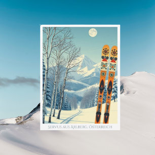 Arlberg Oostenrijk Europa skivakantie retro Briefk Briefkaart