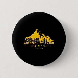 Arlberg St. Anton Austria Ski Resort Alpine Skiën Ronde Button 5,7 Cm