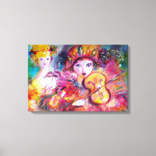 ARLECCHINO EN COLOMBINA CANVAS AFDRUK