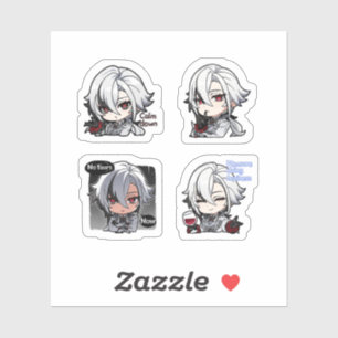 Arlecchino Genshin Impact 4 stuks stickerblad Sticker
