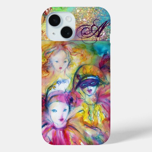 ARLECCHINO PIERO EN COLOMBINA/MONOGRAM Case-Mate iPhone CASE (Achterkant)