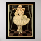 Arlequin Art Déco Imprimer - "Pierrot & Pierrette" (Devant)
