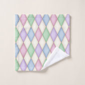 Arlequin Coloré Imprimer Monogramme Avec Couronne (Gant de toilette)