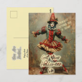 Arlequin d'Halloween en costume Invitation (Devant / Derrière)