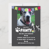 Arlequin Great Dane invitation photo anniversaire (Devant)