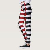 Arlequin Leggings d'Halloween noir blanc et rouge (Gauche)