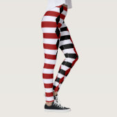 Arlequin Leggings d'Halloween noir blanc et rouge (Droite)