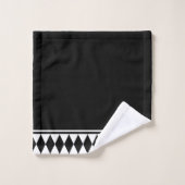 Arlequin Motif de diamants noir et blanc (Gant de toilette)