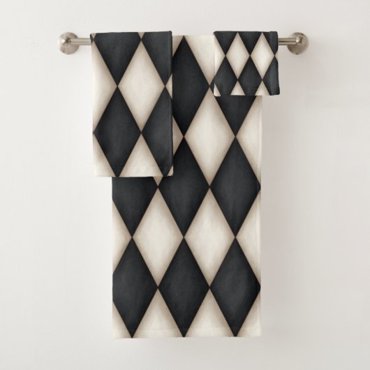 Arlequin Noir & Blanc Motif Élégant À damiers (En situation)