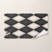 Arlequin noir et blanc Dramatique 3-D Monogramme (Serviette à main)