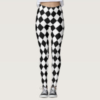 Arlequin noir et blanc Motif Diamond Leggings