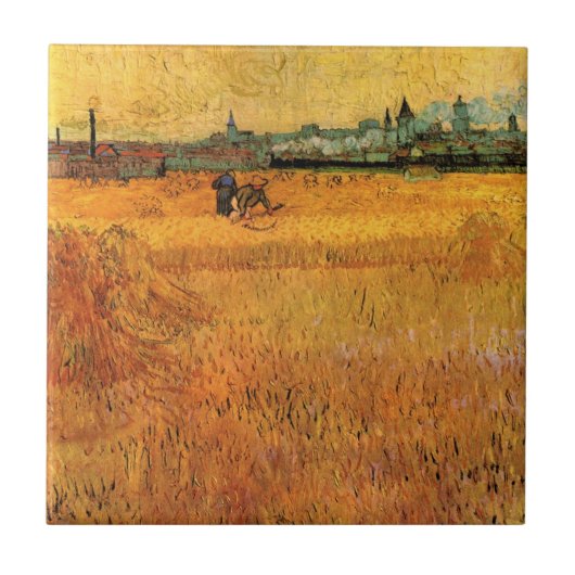 Arles: Uitzicht van Wheat Fields door Vincent van  Tegeltje (Voorkant)