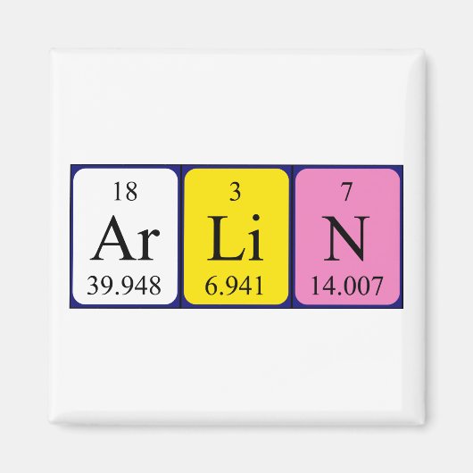 Arlin periodieke lijstnaam magnet magneet (Voorkant)