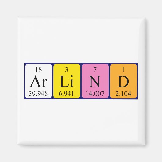 Arliner un aimant de nom de table périodique (Devant)