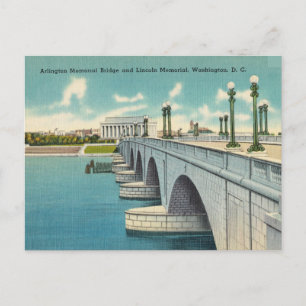Arlington Bridge, Lincoln Memorial, Washington D.C Briefkaart