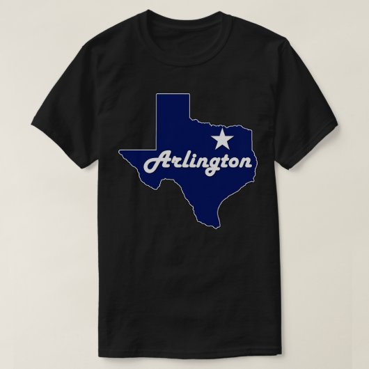 Arlington Texas Navy Blue Lone State Map TShirt (Design devant)