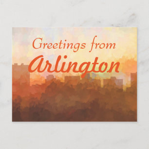 ARLINGTON, TEXAS SKYLINE - in de wolken Briefkaart