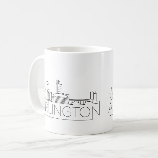 Arlington, Texas Stylisé Skyline Coffee Mug (Devant gauche)