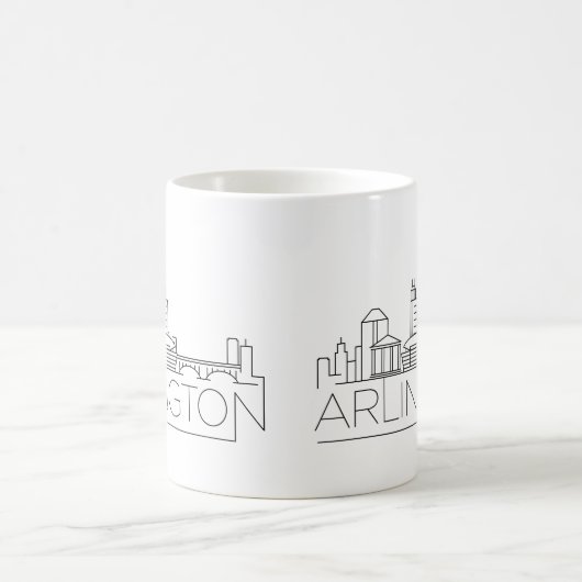 Arlington, Texas Stylisé Skyline Coffee Mug (Centre)