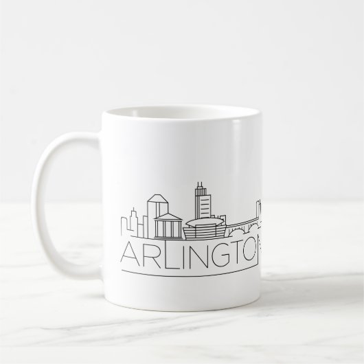 Arlington, Texas Stylized Skyline Coffee Mok (Links)