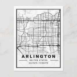 Arlington Texas USA Travel City Map Poster Briefkaart