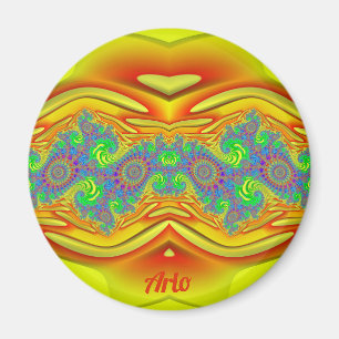 ARLO ~ Geel, Oranje en blauw ~ Verbluffend design Magneet
