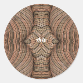 ARLO ~ schaduwen van bruine fractal ~ Ronde Sticker