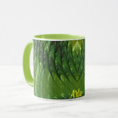 ARLO ~ Zany 3D Fractal ~ Green Lover Mok (Voorkant links)