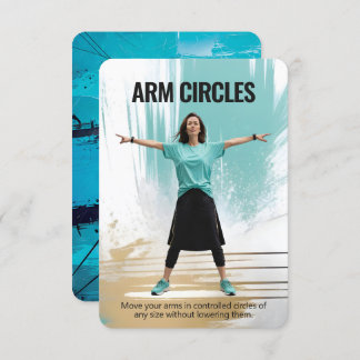 Arm Circles Fitness Card with Blue Backing Save The Date