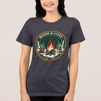 arm en Cozy Shirt KampeerVuur Koffie Winter T-shir
