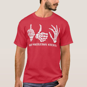 Arm Skeleton Stencil Funny Halloween Boys Kinder T-shirt