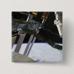 arm van Endeavor onder de International Space Stat Vierkante Button 5,1 Cm