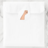Arm verhoogde gebalde vuistpomp ronde sticker (Tas)