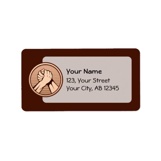 Arm worstling Bronze Etiket (Voorkant)