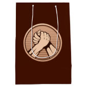 Arm worstling Bronze Medium Cadeauzakje (Achterkant)