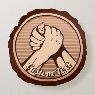 Arm worstling Bronze Rond Kussen