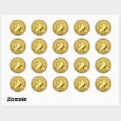 Arm worstling Gold Ronde Sticker (Vel)