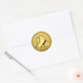 Arm worstling Gold Ronde Sticker (Envelop)
