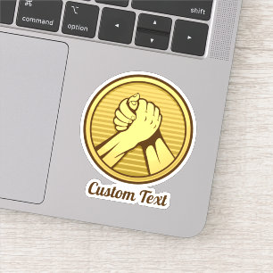 Arm worstling Gold Sticker