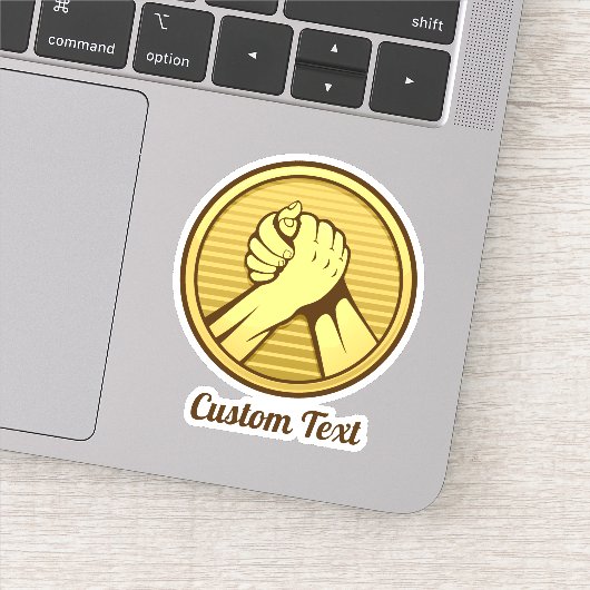 Arm worstling Gold Sticker (Detail)