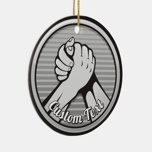 Arm worstling Silver Keramisch Ornament (Rechts)