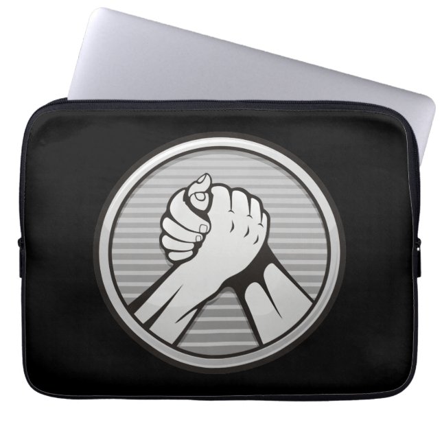 Arm worstling Silver Laptop Sleeve (Voorkant)
