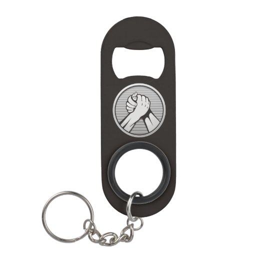 Arm worstling Silver Mini Flessenopener (Voorkant)