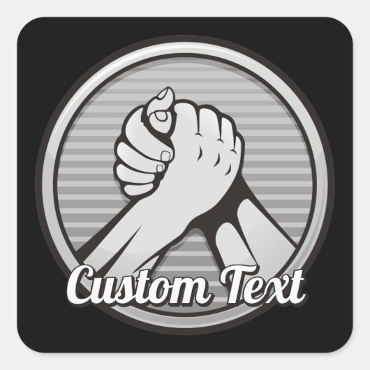 Arm worstling Silver Vierkante Sticker (Voorkant)