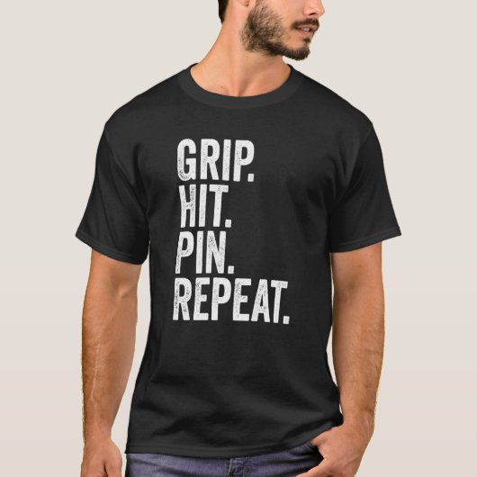 Arm Wrestler Grip Hit Pin Herhaal Arm Wresting 1 T-shirt (Voorkant)