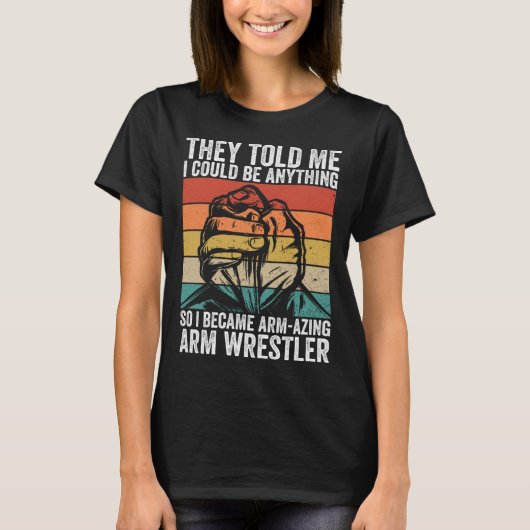 Arm Wrestling en Arm Wrestler Wedstrijd T-shirt (Voorkant)