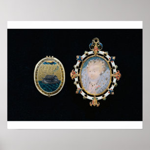 Armada Jewel, miniatuur van koningin Elizabeth I e Poster