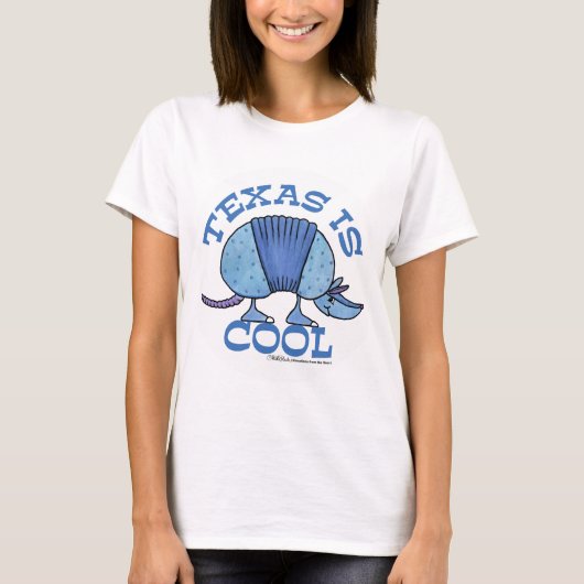 Armadillo Blue-Texas is Cool T-shirt (Voorkant)