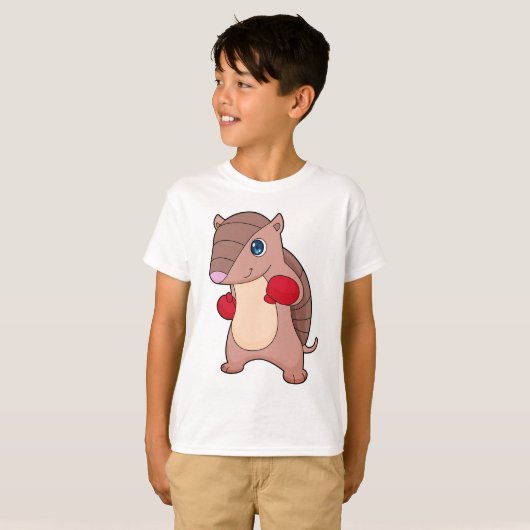 Armadillo Boxer Boxer Boxing-handschoenen T-shirt (Voorkant volledig)